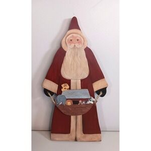 Hand Painted Primitive Christmas Santa with Ark